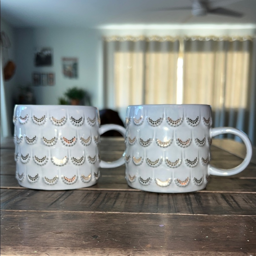 Two Starbucks Anniversary Collection 2016 Mermaid Scales Coffee Mugs